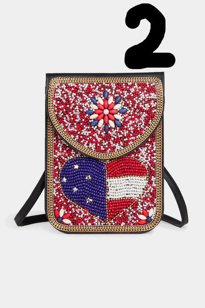 Artisan Beaded Crossbody Bag - USA