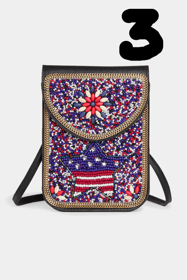 Artisan Beaded Crossbody Bag - USA