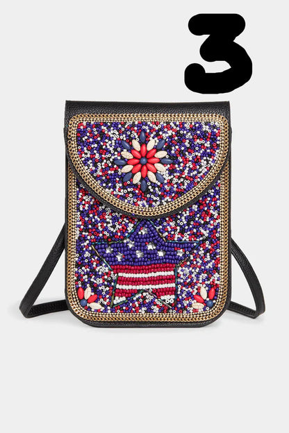 Artisan Beaded Crossbody Bag - USA