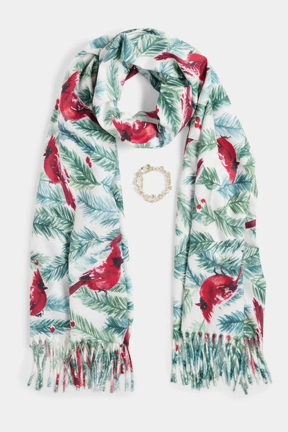 Cardinal Scarf + Bracelet Set