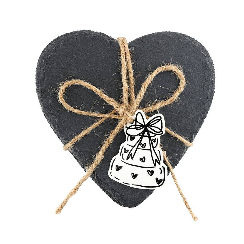 Heart Slate Coasters - Set of 4