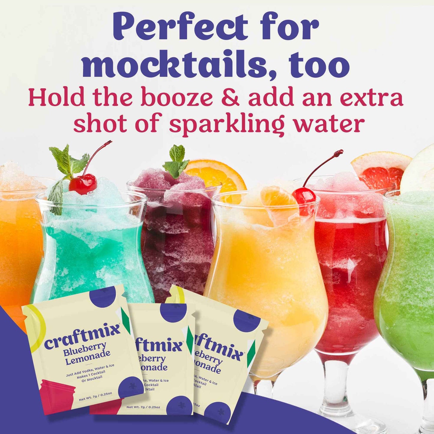 Craftmix - Blueberry Lemonade Cocktail / Mocktail Mixer - 24ct Caddy