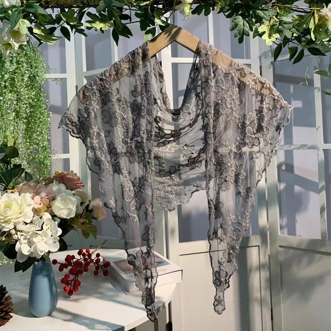 Embroidered Lace Shawl Scarf -Assorted Sold Separately