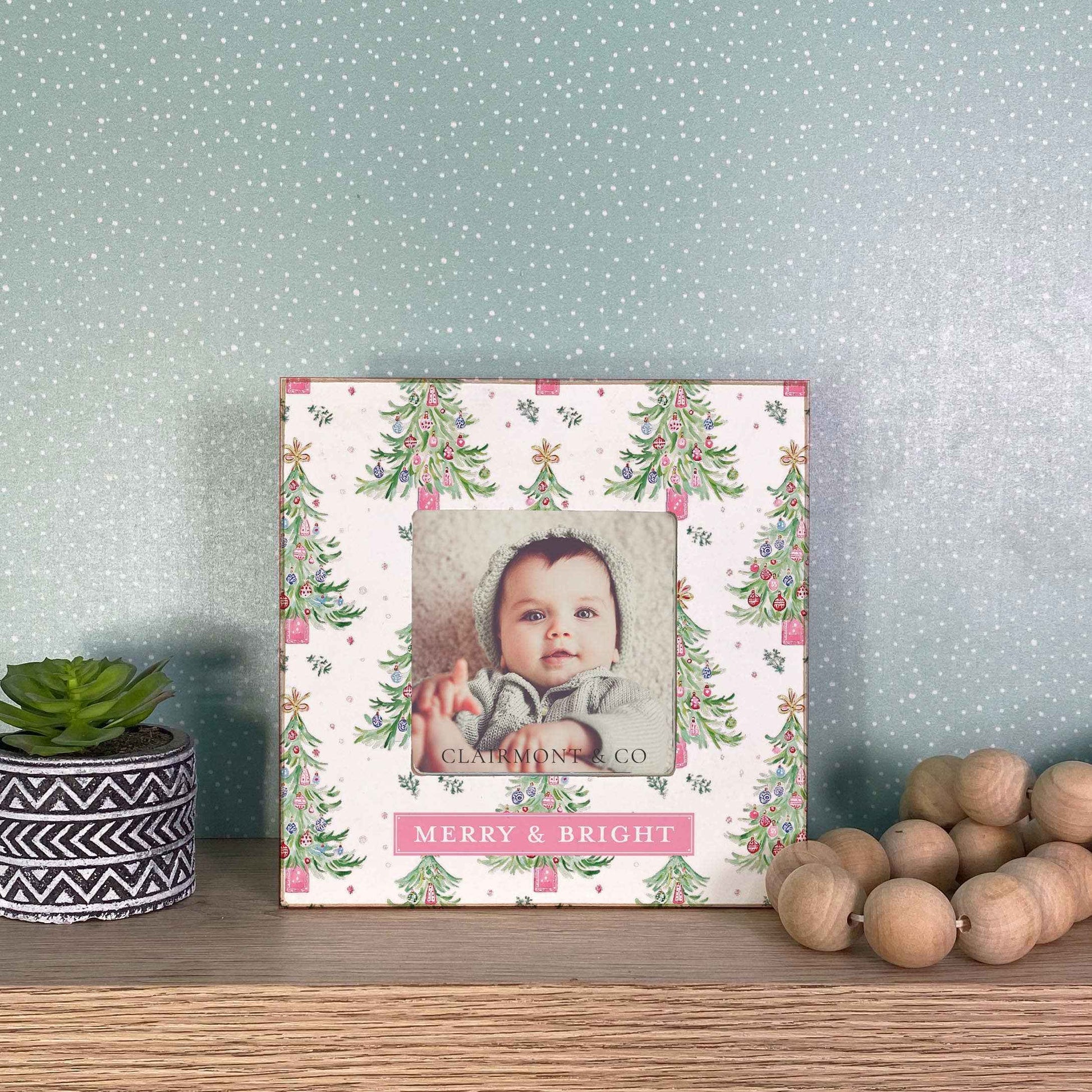Simply Square Frame-Blush & Baubles - Millennial Christmas: White / Regular
