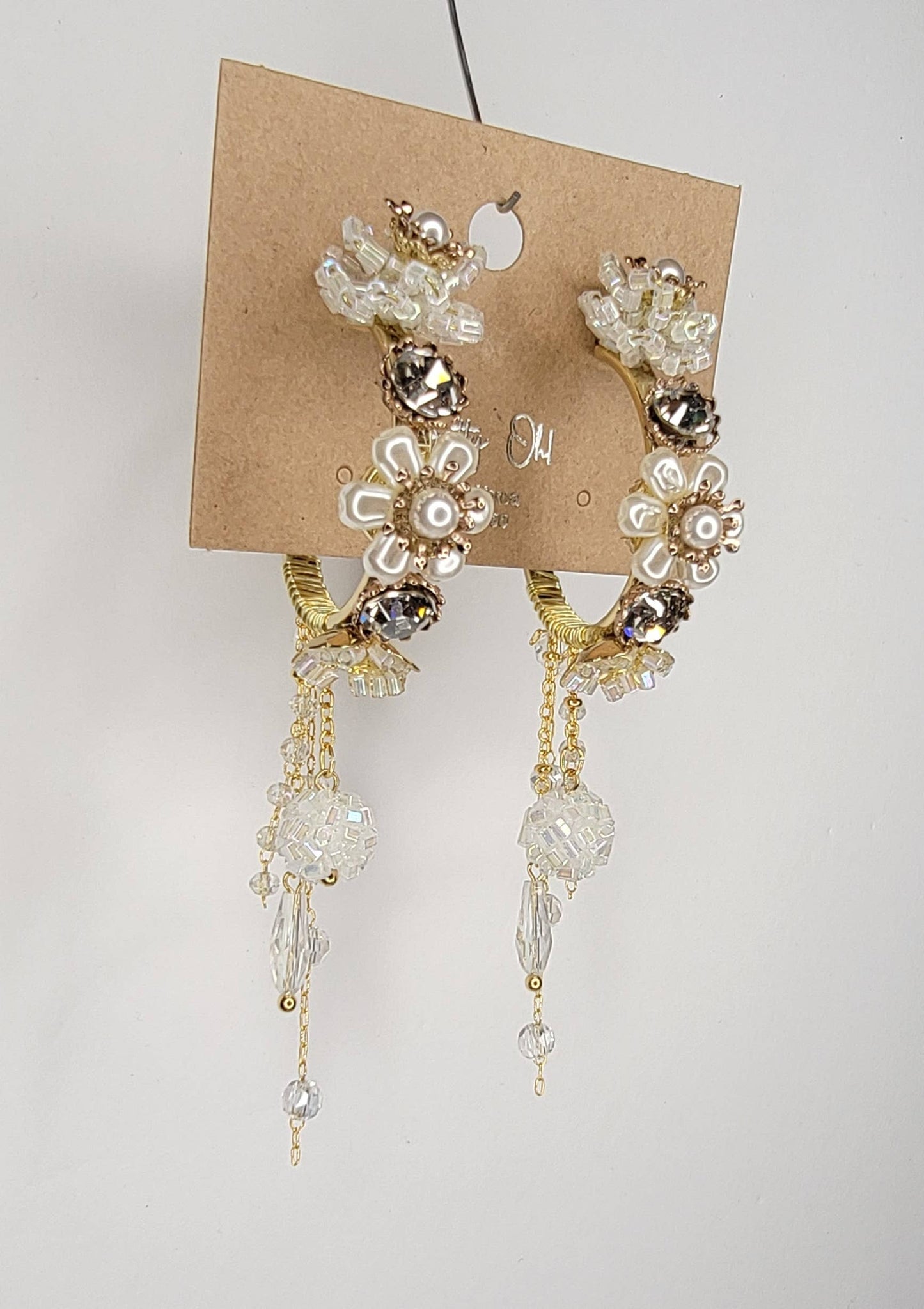 Handmade Fancy Hoop Earrings w/ Swarovski elements