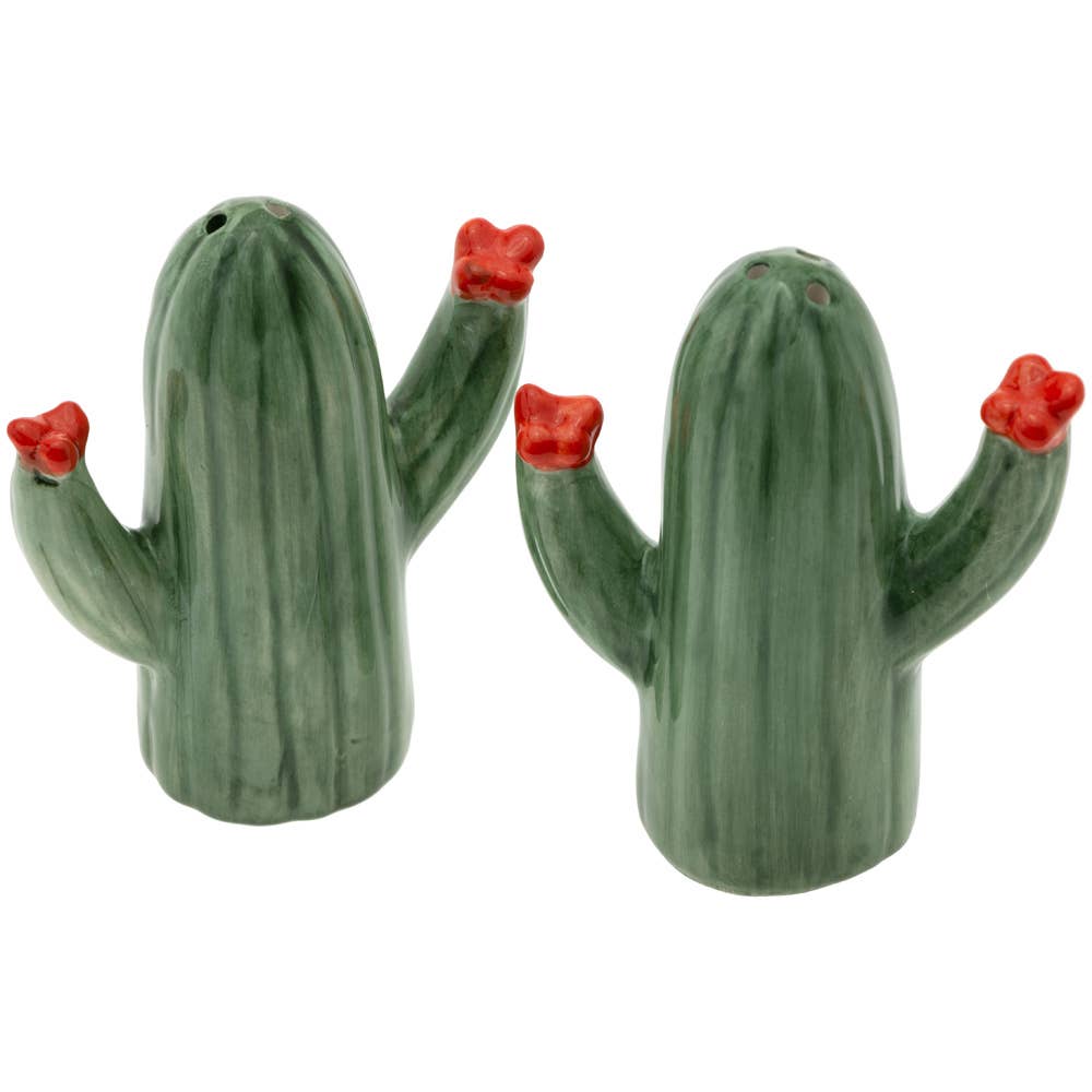 Cactus Bloom Ceramic Salt & Pepper Shaker Set