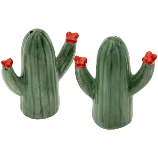 Cactus Bloom Ceramic Salt & Pepper Shaker Set