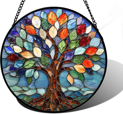 Colorful Tree of Life Suncatchers, Birthday Gift for Mom