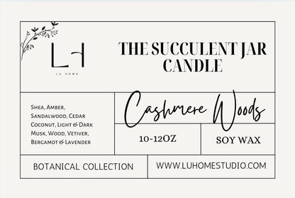 The Succulent Scented 3 Wick Cactus Candle Jar