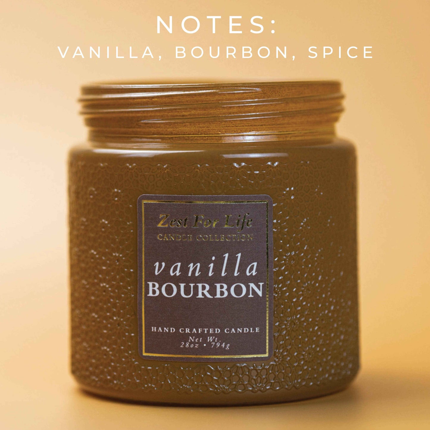 Vanilla Bourbon – 28oz Zest For Life Luxury Candle