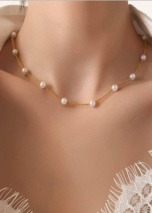 JOSSLYN de wall to wall - COLLAR DE PERLAS DE ACERO TITANIO INOXIDABLE | 40NK334