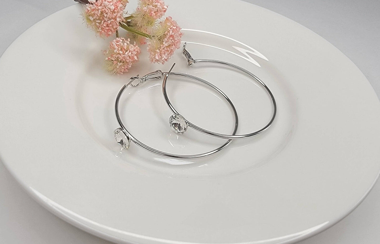 Single Stone Hoop Earring