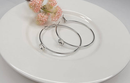 Single Stone Hoop Earring