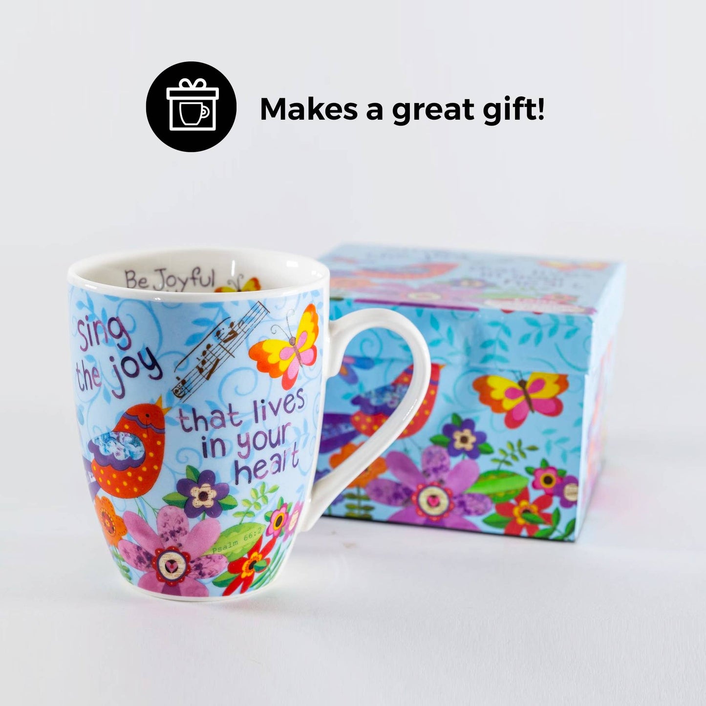 Divinity Boutique - Sing Joy Bird, Psalm 66: 2 Ceramic Curvy Mug