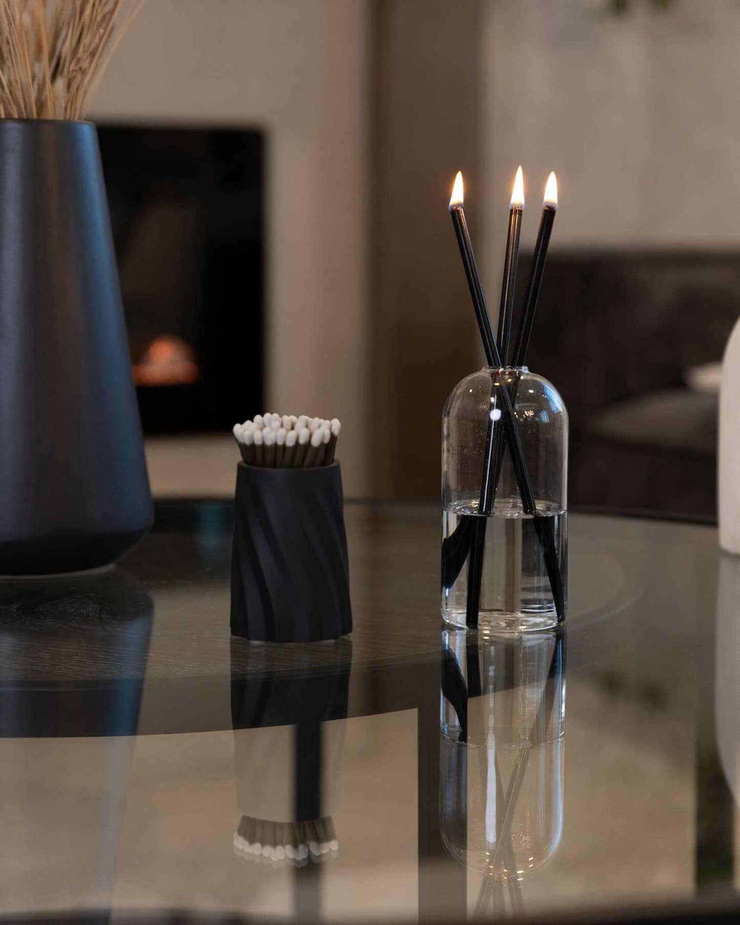 Concrete Safety Match Holder with Matches – Black [x1 Unit]