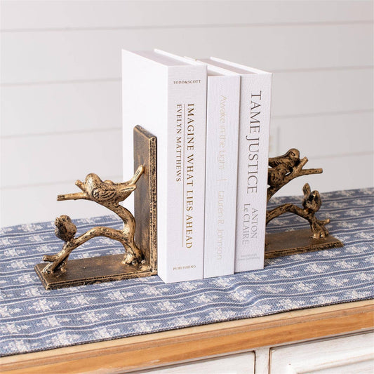 Birds On Branch, Gold Finish - Set of Two