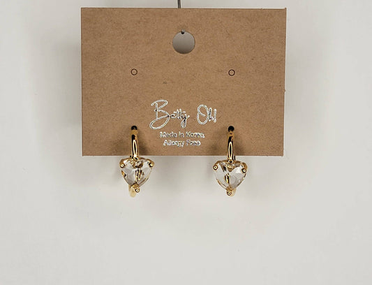 Heart Shape Glass Hoop Earrings