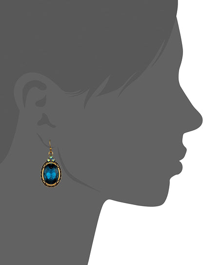 1928 Jewelry - 1928 Jewelry Antique Inspired Oval Crystal Drop Wire