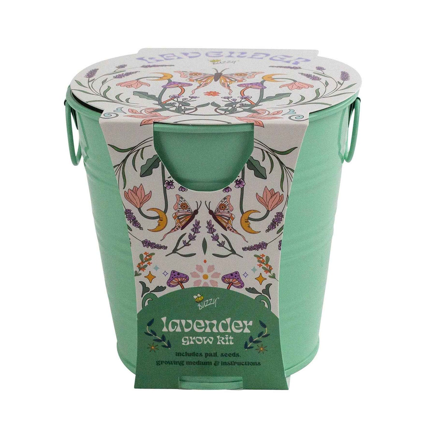 Painted Flower Grow Pail | Lavender Grow Kit | Indoor Gift