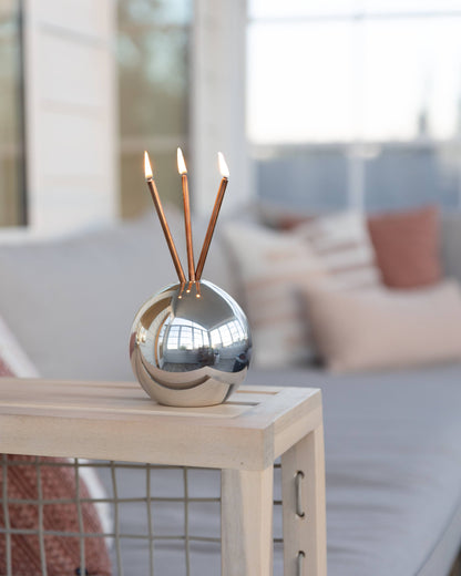 Neva Silver Metallic Vase for Everlasting Candles