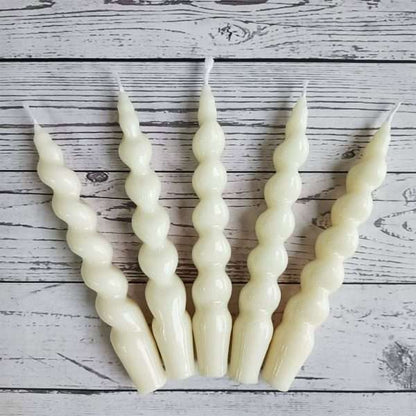 2-Pack Spring New White 7inch Spiral Taper Holiday Candles