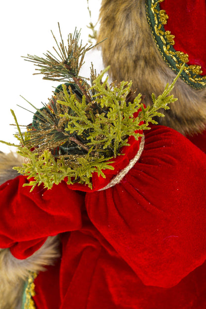 NEW-Red Furry Santa