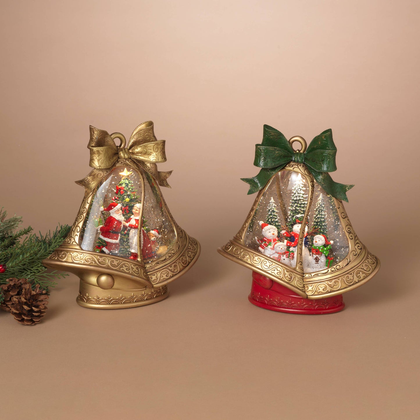 Lighted Spinning Water Globe Bells
