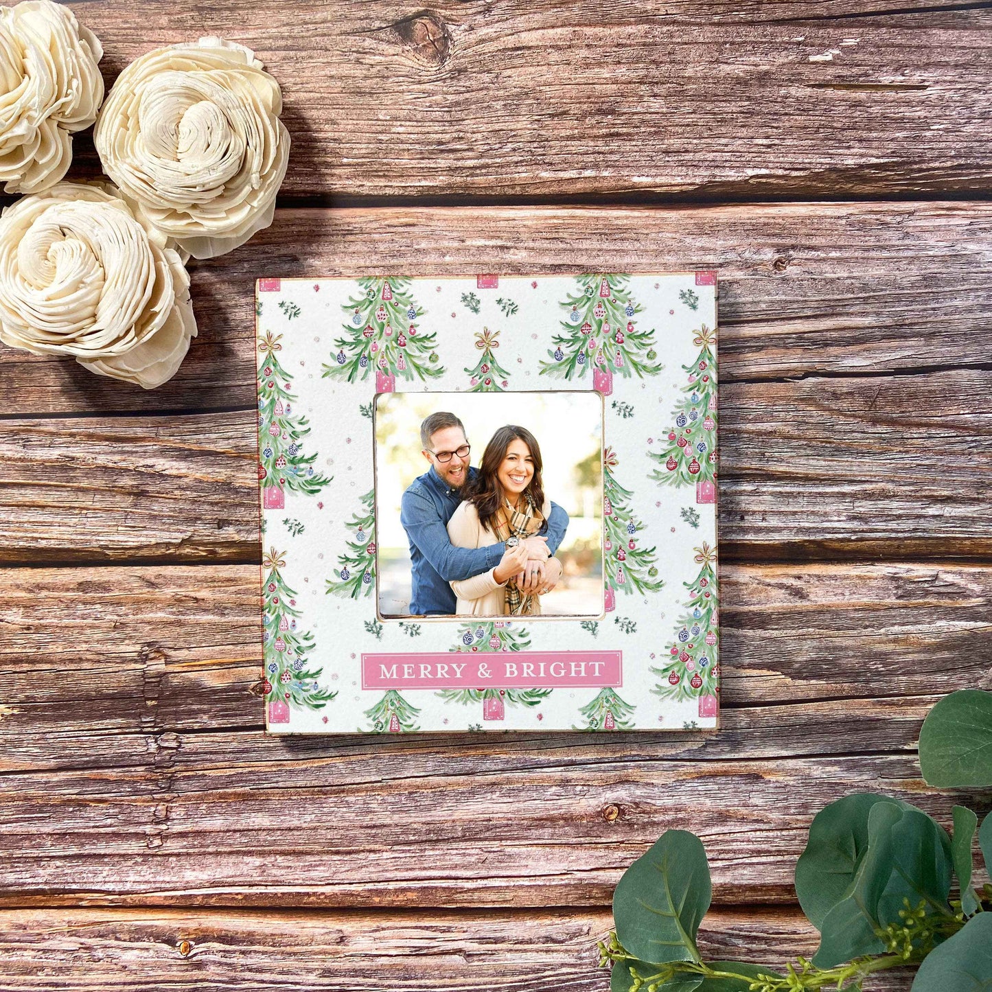 Simply Square Frame-Blush & Baubles - Millennial Christmas: White / Regular