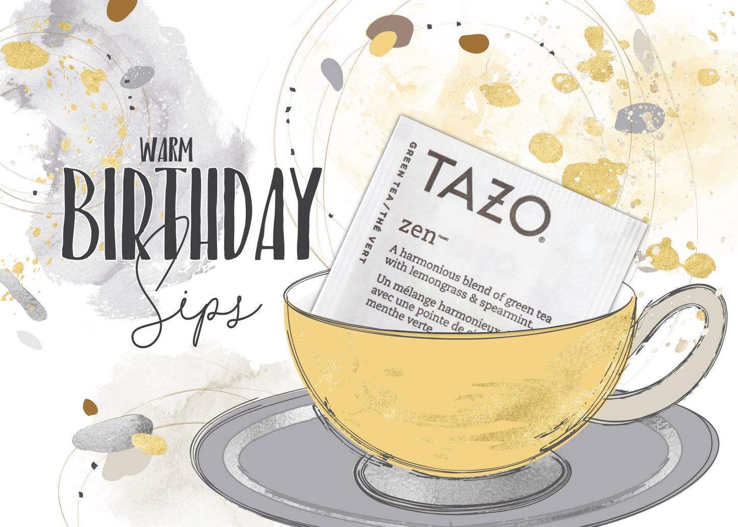 TEA GREETING Card with REAL TEA BAG