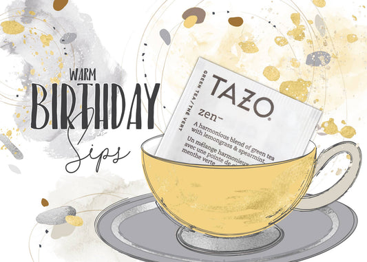 TEA GREETING Card with REAL TEA BAG