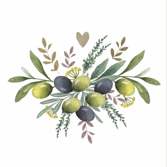 LUNCH NAPKIN-OLIVES AND HERBS