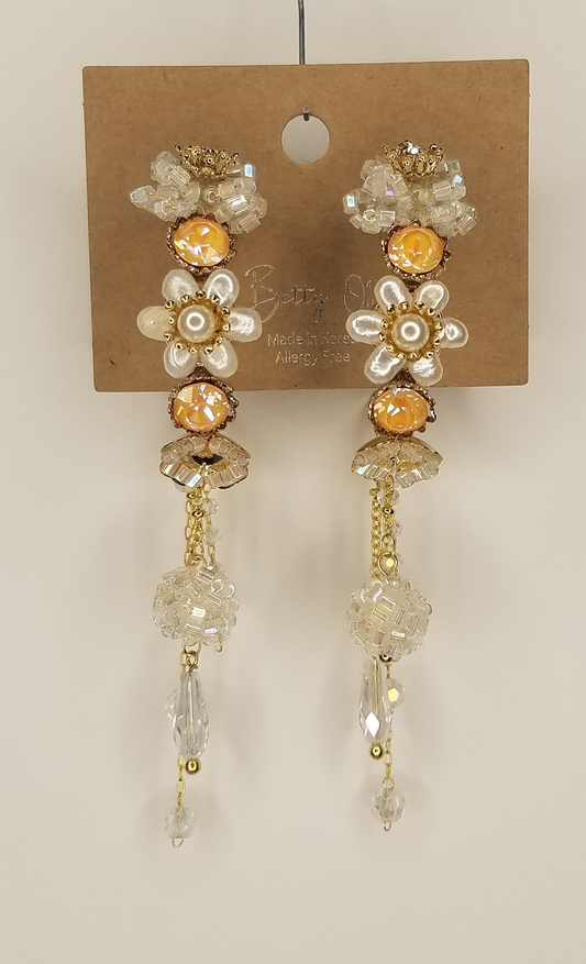 Handmade Fancy Hoop Earrings w/ Swarovski elements