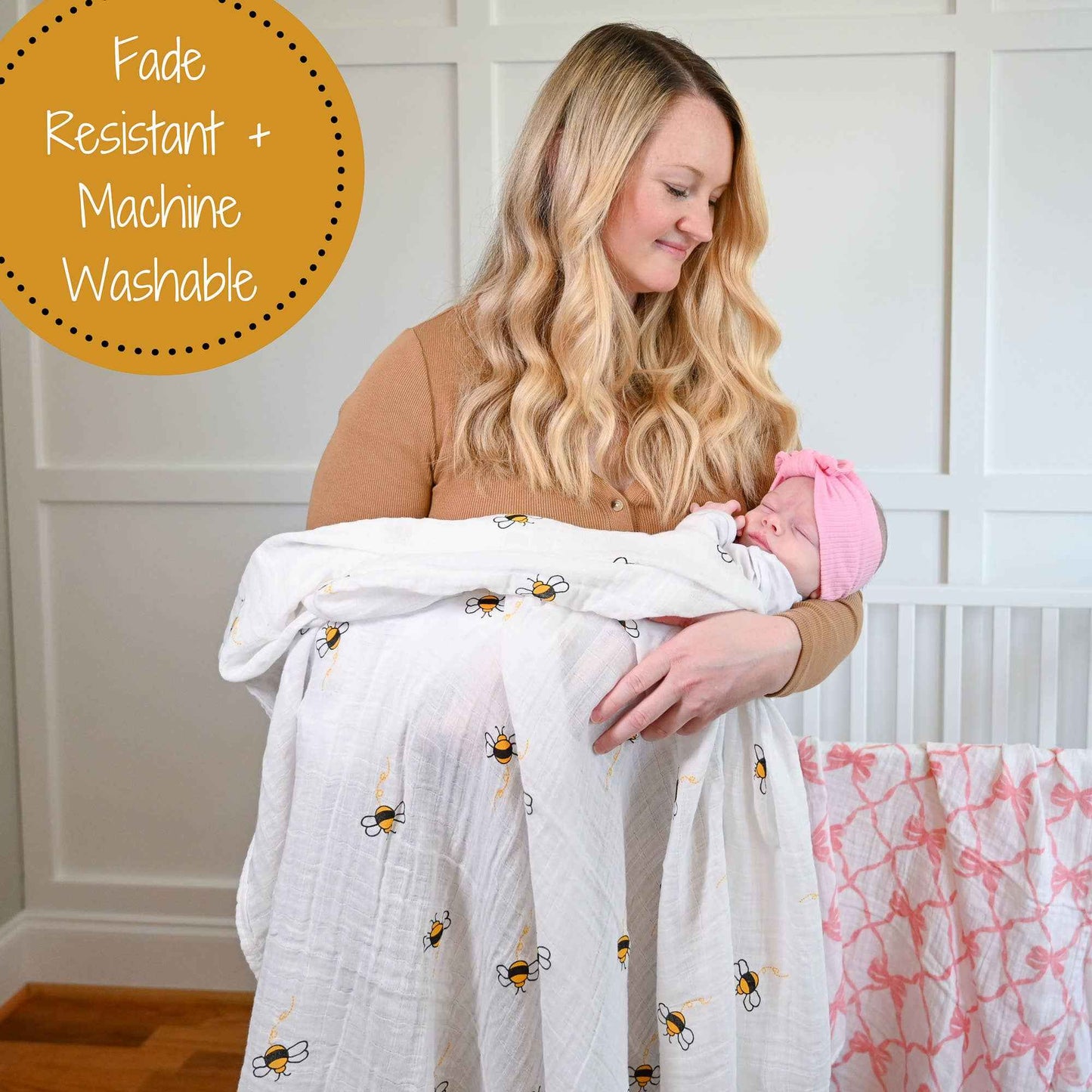 LollyBanks - Bee-utiful Baby Muslin Swaddle Blanket