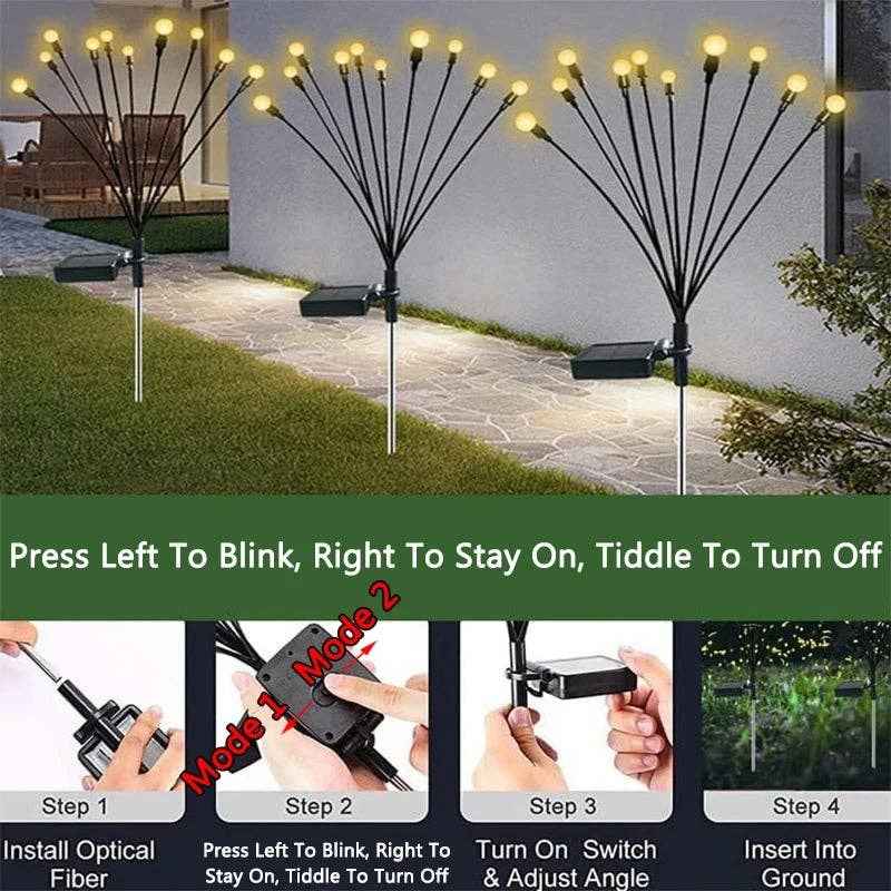 Buddha Ayurveda - Solar Firefly Garden Lights - Lawn Lamps Home Holiday Decor