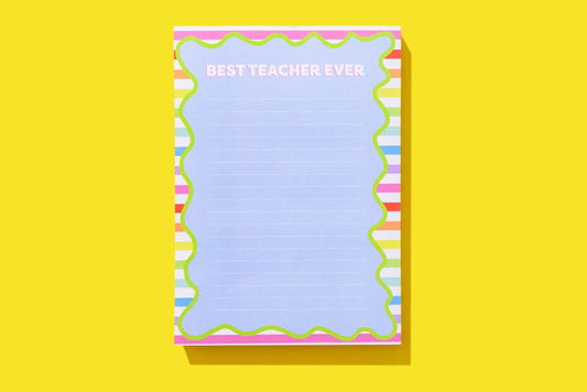 Taylor Elliott Designs - Notepad w/ Magnet - "Best Teacher Ever" - 100 Sheets