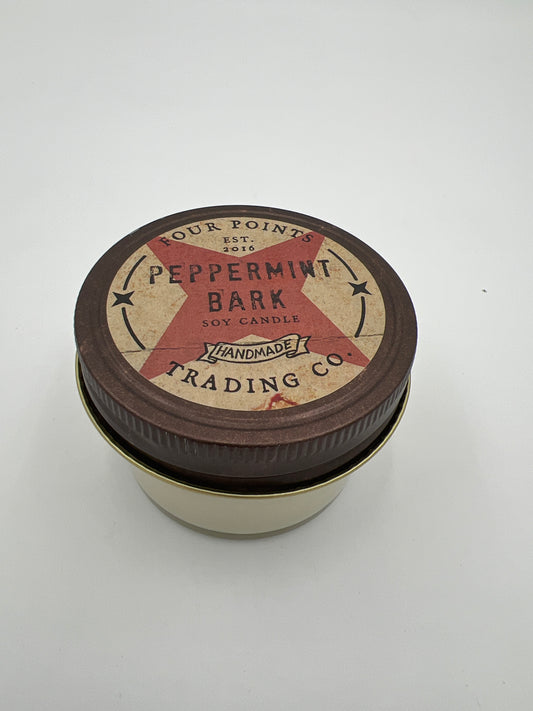 Vela de soja de corteza de menta de 4 oz