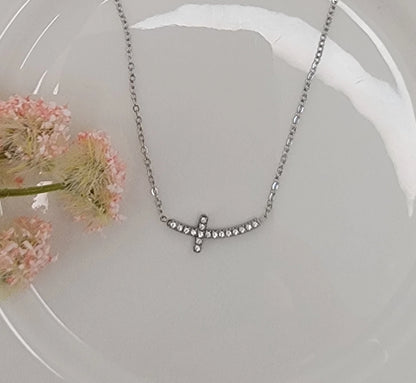 Sideways Cross Necklace