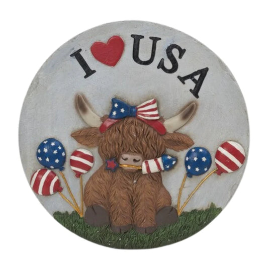 Americana themed cow steppingstone-sold separately