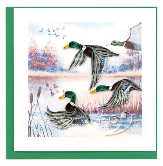 Quilled Duck Migration Greeting Card