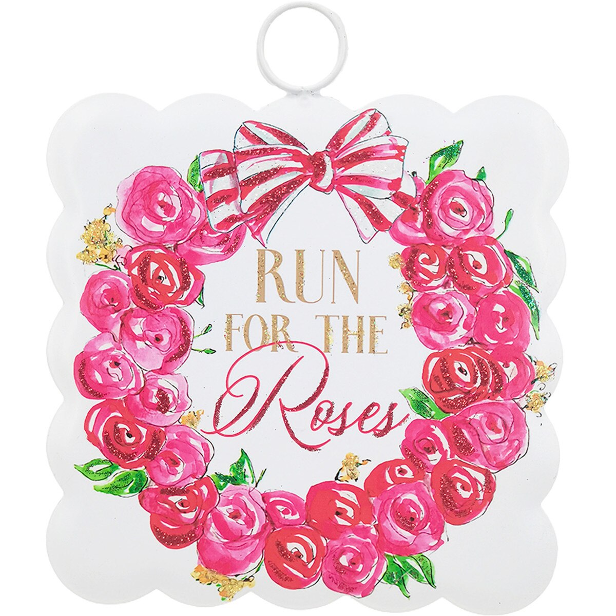 Mini Scallop Metal Art Run For The Roses