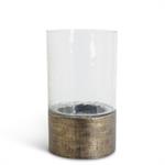 Wavy Glass Hurricane on Copper Metal Bases-13.5"
