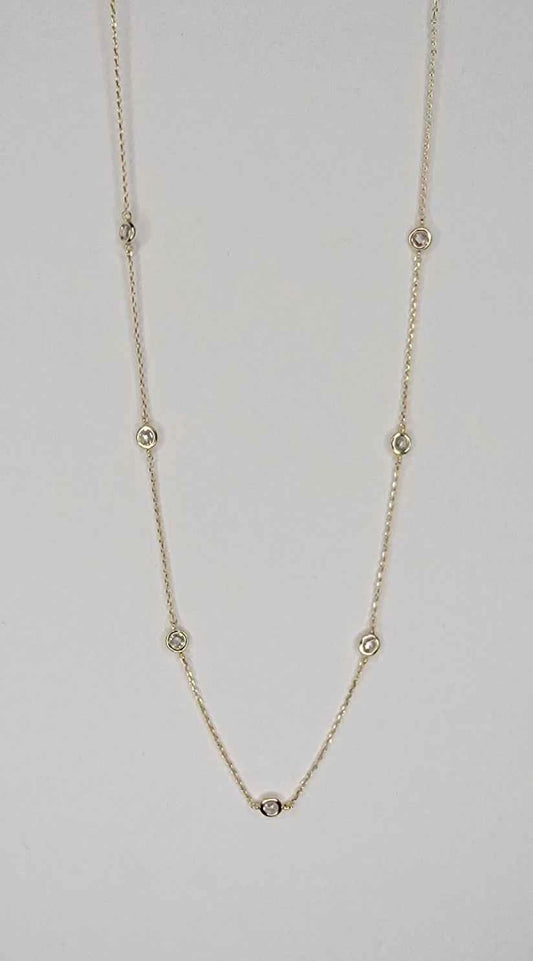 Chain Link with Cubic Stones Necklace