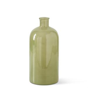 Hand Sprayed Green Glass Bottle (Medium)