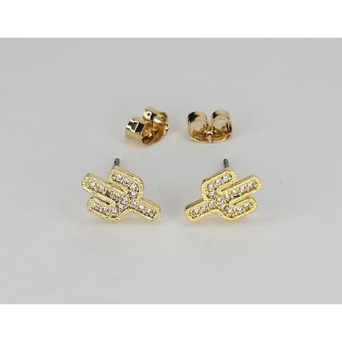 Mini Cactus Cubic Zirconia Post EarringS