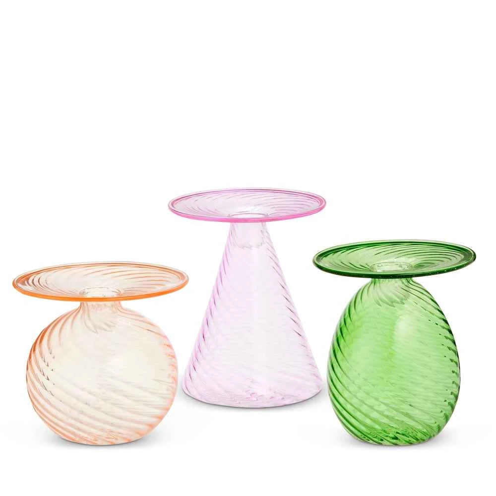 Blown Glass Candle Holder