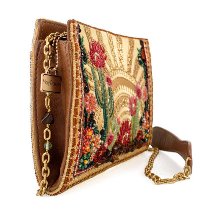 Mary Frances Accessories - Desert Sunrise Beaded Cactus and Floral Crossbody Handbag