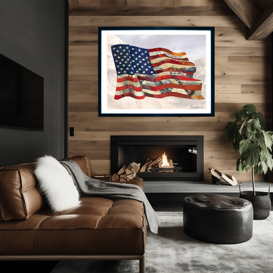 3D Collage Art | American Flag (28"x36")