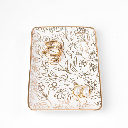 Elyse Breanne Design - Terracotta Flowers Rectangular Trinket Dish | Fall