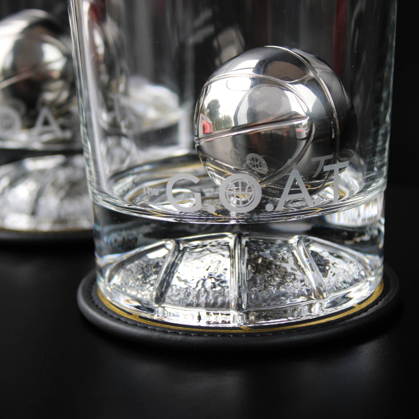 Whiskey BASKETBALL Glasses, Set of 2