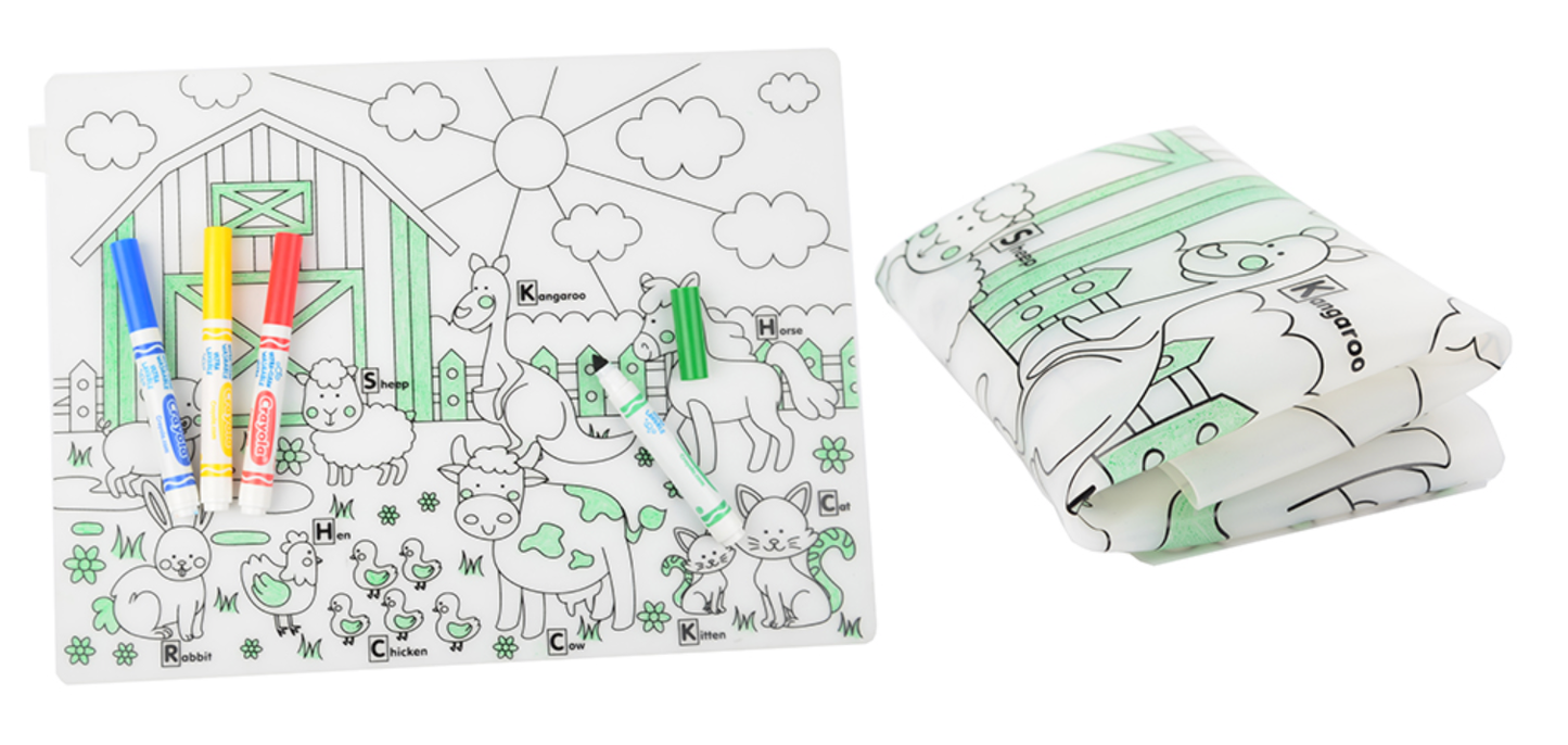Reusable Silicone Coloring Placemats - Gift for Kids
